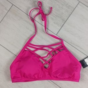3/$25 NWT. Size medium. Hot pink halter bikini